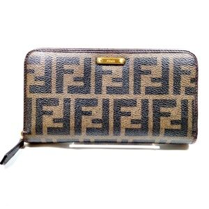 FENDI - Zucca Spalmati Vitello Elite Zip Around Wallet R1.176